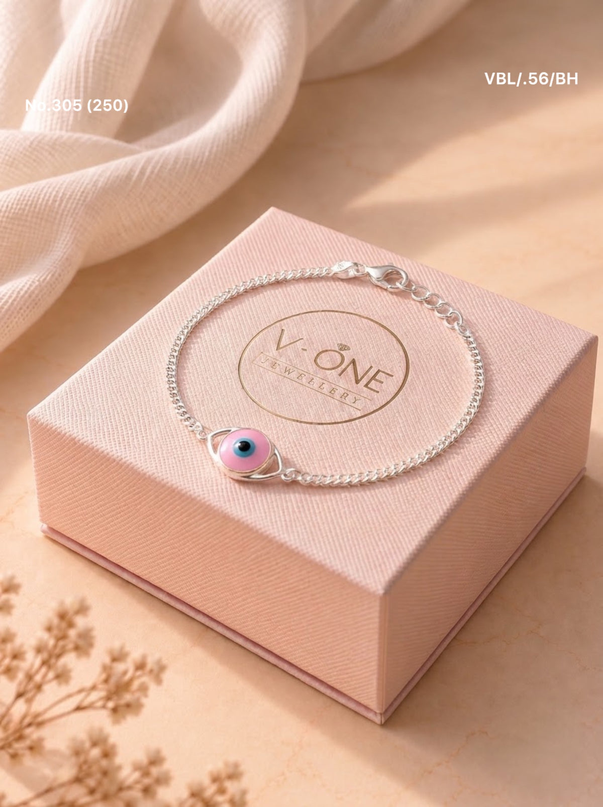 Protective Evil Eye Silver Kids Bracelet