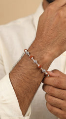 Silver Patterned Rudraksha Bracelet