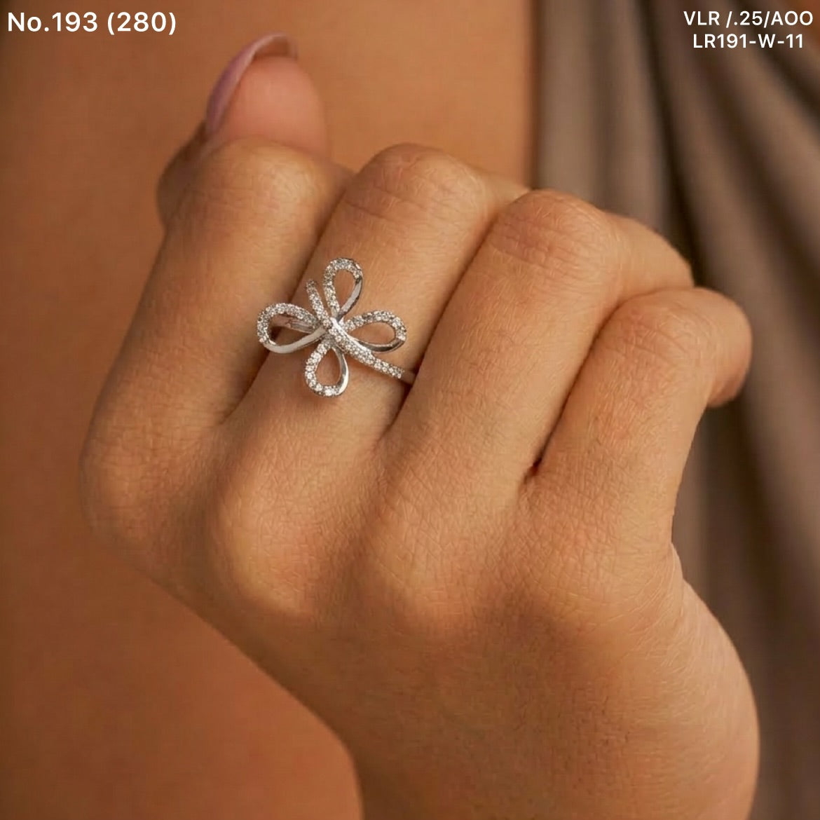 Butterfly radiance silver ring for women