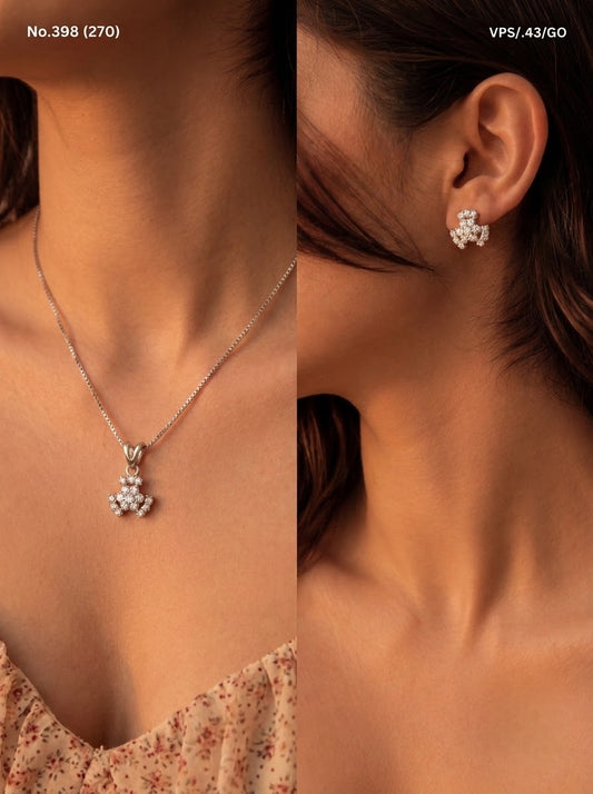 Silver serenity pendant set for women