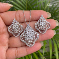 Aarohi shine silver pendant set for women