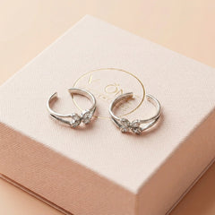 Star harmony silver toerings for women