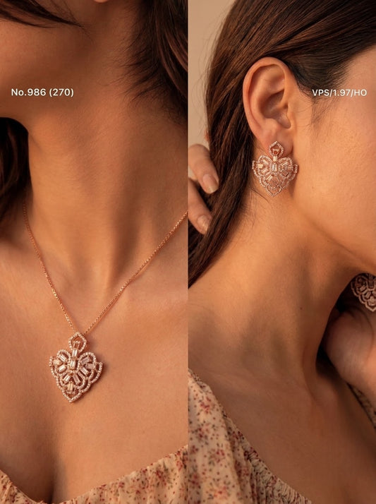 Starry elegance silver pendant set for women