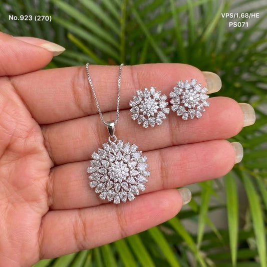 Elara silver pendant set for women