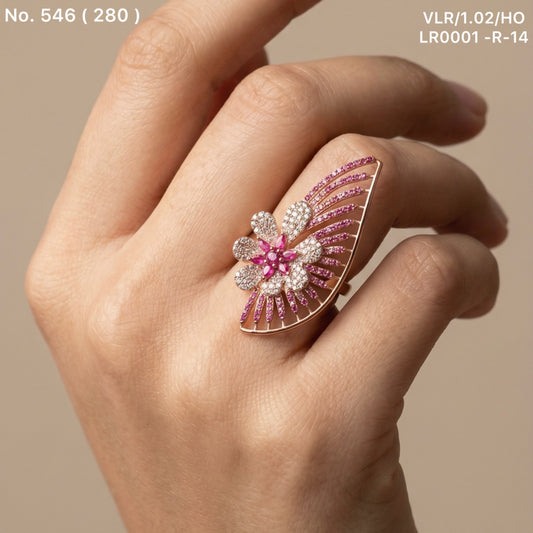 Rose enchant silver rings for women