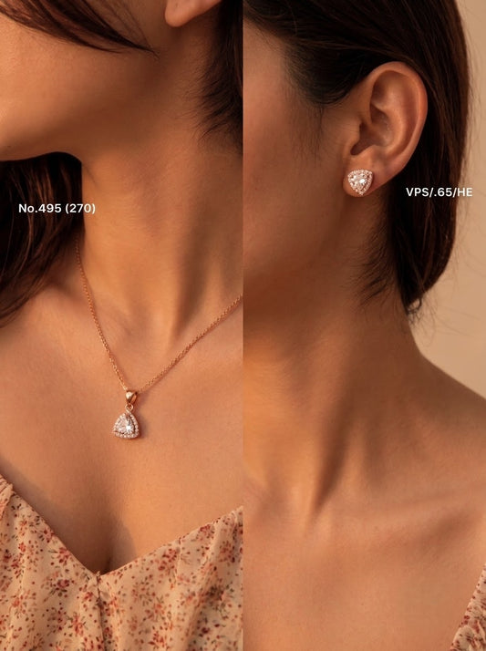 Infinite diamond silver pendant set for women