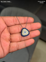 Ferizz nazar silver chain pendant