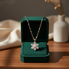 Luxe flora silver chain pendant