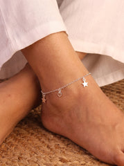 Starlight tassel silver Payal for women