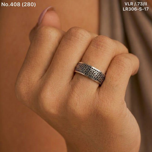 Starlit noir silver ring for women
