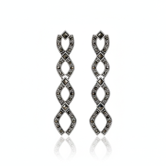 Spiral glow silver earrings
