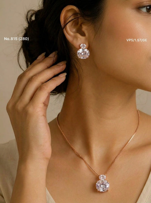 Moonlight stone silver  pendant set for women
