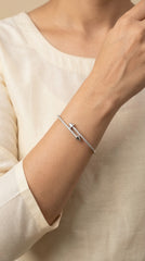 Arrow shine silver kada for women