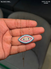 Chroma eye silver chain pendant