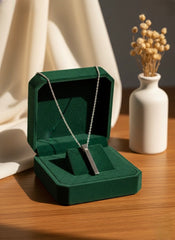 Vertical spark silver chain pendant