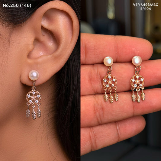Lunar leaves silver earrings