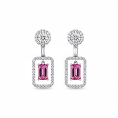 Empress pink glow silver earrings