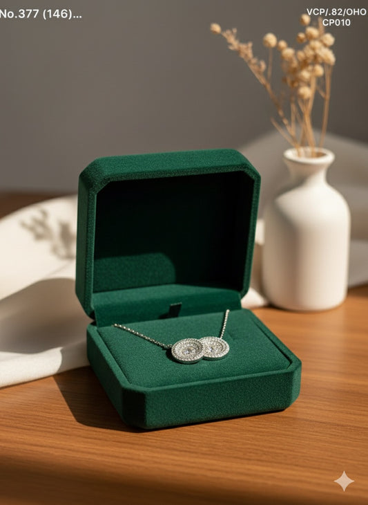 Infinity circles silver chain pendant