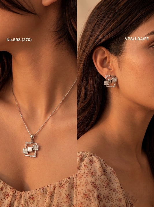 Vanya silver pendant set for women