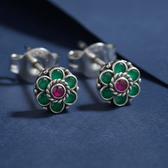 Olive blossom silver stud