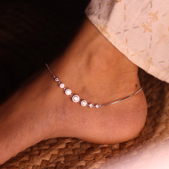 Celestial Bunches silver payal for women