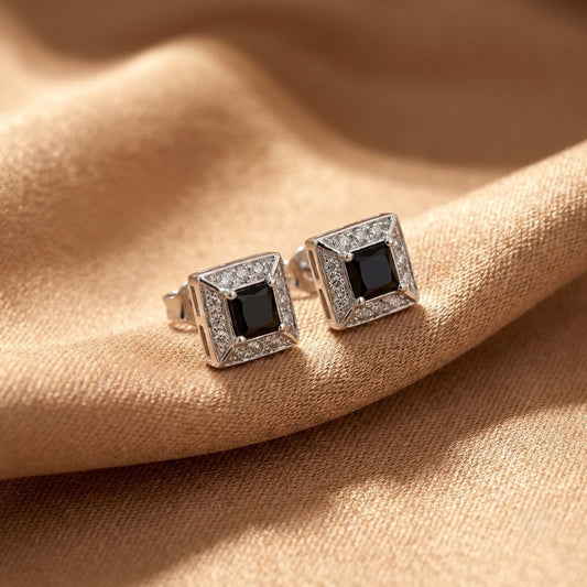 Black Ace silver men’s studs