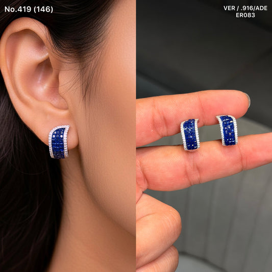 Blue mist silver earrings