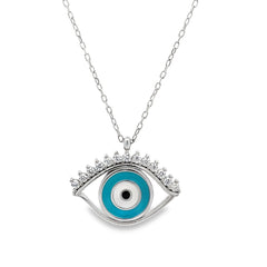 Oracle evil eye amulet silver chain pendant