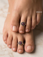 Rose whisper silver toerings for women