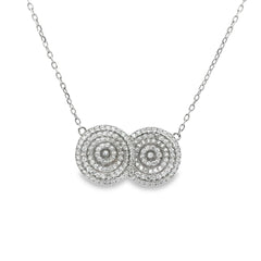 Infinity circles silver chain pendant