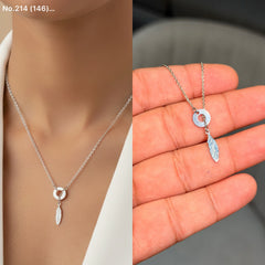 Leaf charm silver chain pendant