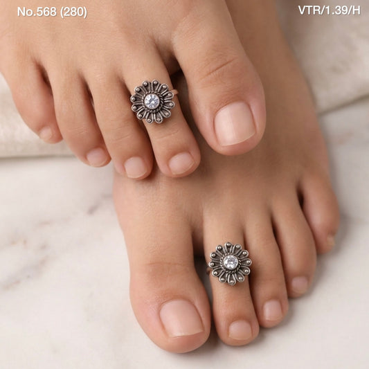 Wildflower silver toerings for women