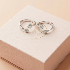 Blossom arc silver toerings for women