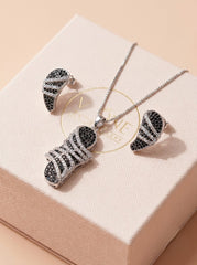Alina spark silver pendant set for women