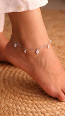 Drizzle Gleam Silver Payal for Women