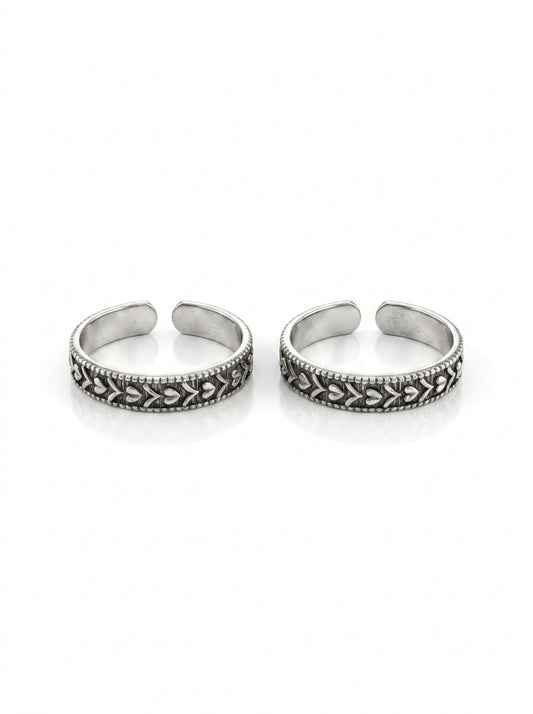 Ethnic elegance silver toerings for women