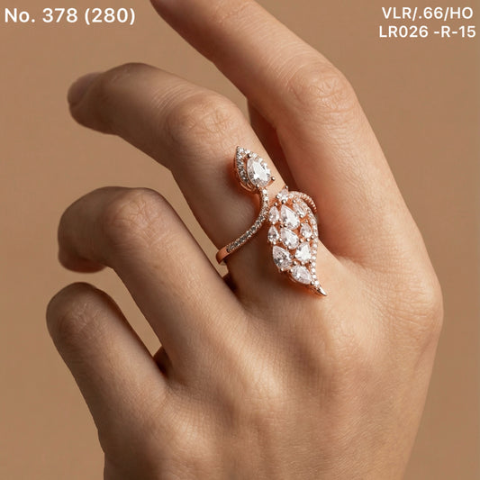 Crystal dew silver ring for women