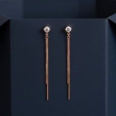 Graceful line silver earrings