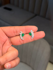Neo green stone silver stud