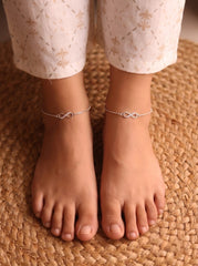 Akshara infinity silver Payal for women