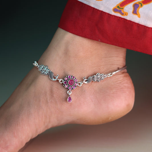 Palace Grace Jaipur Silver Payal for Women