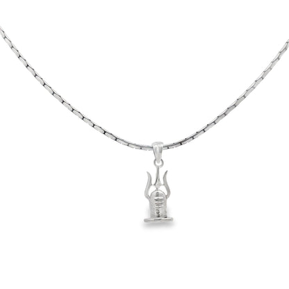 Shivling with Trident Silver Pendant