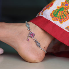 Palace Grace Jaipur Silver Payal for Women