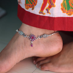 Palace Grace Jaipur Silver Payal for Women