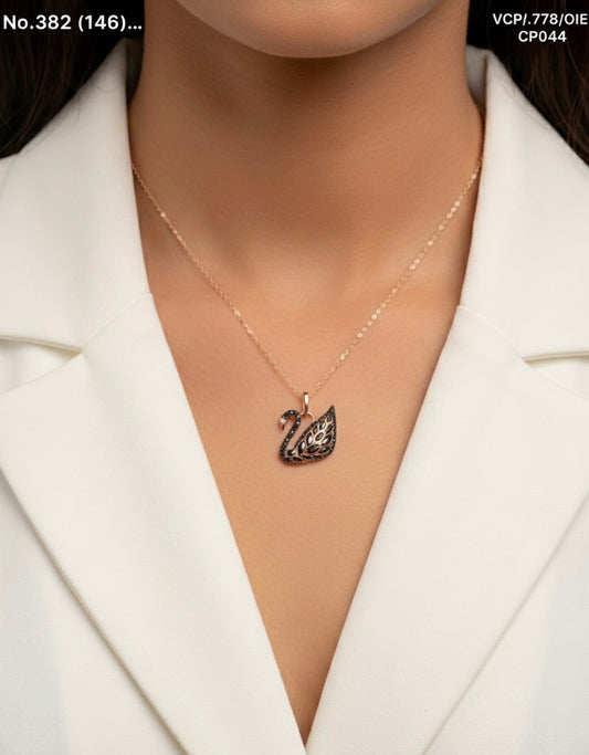 Lunar swan silver chain pendant