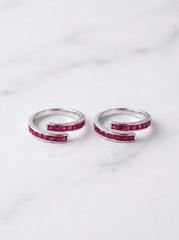 Pink harmony silver toerings for women