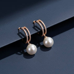 Pearl aura silver earrings
