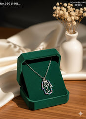 Eternal lotus Hamsa silver chain pendant