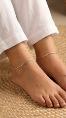 Slimshine silver anklet for women