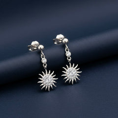 Radiance charm silver earrings
